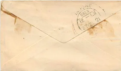 Gwalior — postcard with Half Anna stamp and postmark — Gwalior State — Back