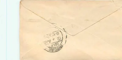 Gwalior — postcard with stamp and postmark — Gwalior Post Office — Back