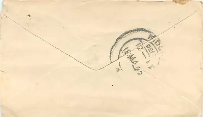 Gwalior — postcard with Half Anna stamp and dispatch mark — Gwalior State — Back