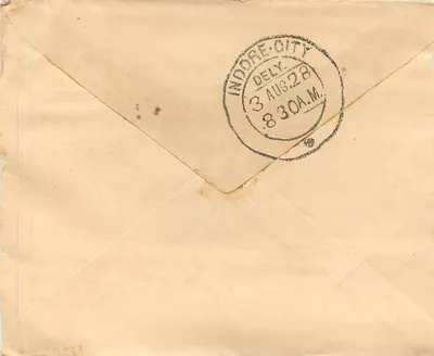 Bagatramji Bachhraj — Indore city — Gwalior Post Office — Back