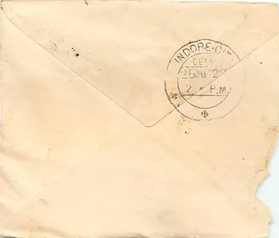 Indore City — Indore City — Indore City Post Office — Achterkant