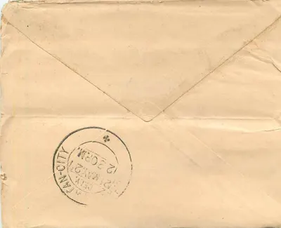 Postcard of India — text in Devanagari script — stamp and postmark from Delhi — Back