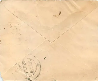 Cartolina indiana — testo in scrittura devanagari — timbro 1 anna e cancellino postale — Verso