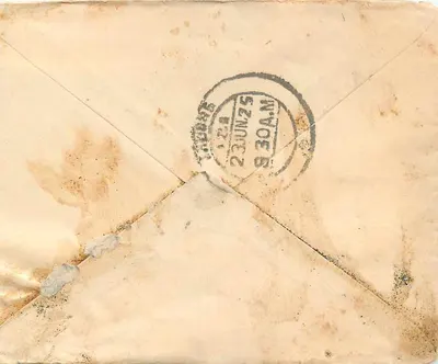 Bagatram, Bachhraj — Cidade de Indore — India Post — Verso