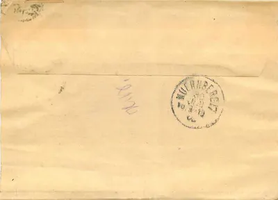 Wiener Hauptpost — list na adres Rienburg — znak pocztowy i pieczątka z Wiednia — Rewers