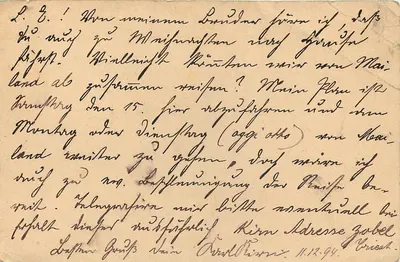 Karta pocztowa międzynarodowa — Administracja austriacka — przeznaczona dla Genui, Włochy — Rewers