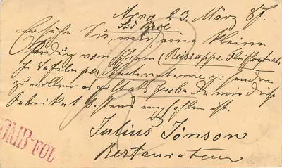 Heilbronn — Heilbronn para Nikar — Carta de Correspondência. — Editor: Kais. Königl. Dänischer Post. — Verso