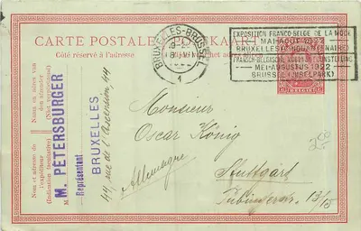 Exposição Franco-Belga da Muse — Bruxelas, maio-agosto 1922 — M. Petersburger, representante