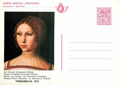 Retrato de Isabeau da Áustria — detalhe — THEMABELGA 1975