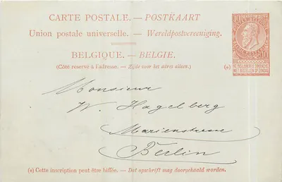 Bélgica — União Postal Universal — selo de 10 centavos
