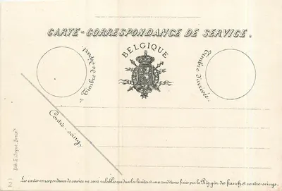 Carta-correspondência de serviço — Bélgica — Lith. E. Guyot Bruxe's