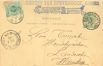 Bruges — Estabelecimento hortícola Georges Van Speybroeck — carta postal