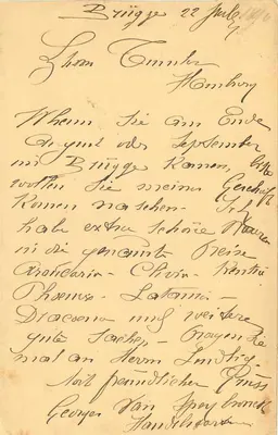 Bruges — Estabelecimento hortícola Georges Van Speybroeck — carta postal — Verso