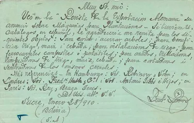 Fructuoso Ramos — Bolívia — Editor desconhecido, número de série não visível — Verso