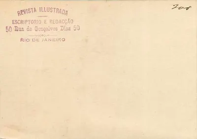 Bilhete Postal Brasil — 50 Réis — Revista Ilustrada, Rio de Janeiro — Verso