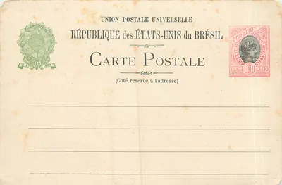 República dos Estados Unidos do Brasil — Carta postal universal — editor desconhecido, número de série não visível