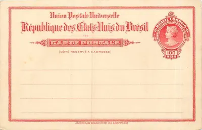 República dos Estados Unidos do Brasil — Carta postal universal — editor American Bank Note Co. New York