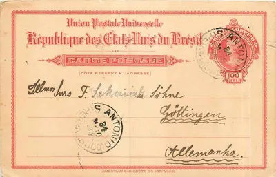 República dos Estados Unidos do Brasil — Carta postal universal — 100 réis — editor American Bank Note Co. New York