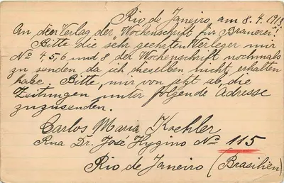 República dos Estados Unidos do Brasil — Carta postal — editor American Bank Note Co. New York — Verso