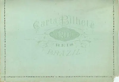 Carta Bilhete — 200 réis — editor não visível — Verso