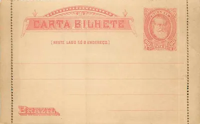 Carta postal brasileira — formato bilhete — selo 30 centavos