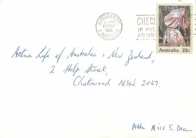 Lagarto de Cachos — envelope pré-estampado da Australia Post — Australia Post