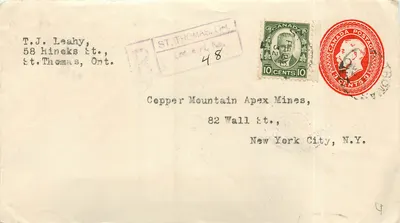 Copper Mountain Apex Mines — St. Thomas, Ont. — Correios Canadenses