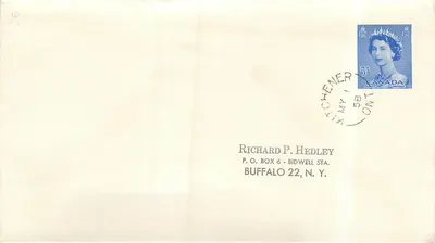 Carta postal Canadá — selo da Rainha Elizabeth II — enviada de Victoria, Ontario