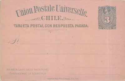 Chile — Carta postal com resposta paga — União Postal Universal