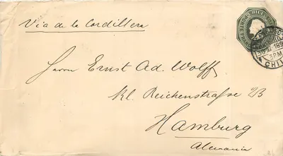 Chile — Valparaíso — Hamburgo — 1895 — selo 1891