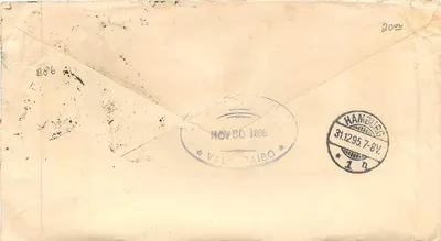 Chile — Valparaíso — Hamburgo — 1895 — selo 1891 — Verso