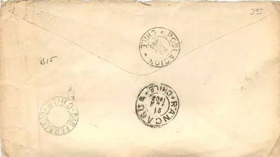 Chilenska kartka pocztowa — Panquegua — znak 5 centavos — Rewers