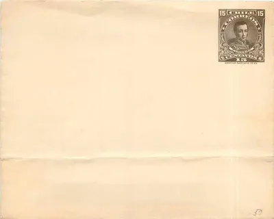 Carta postal em branco — selo de 15 centavos de Cuba — editor American Bank Note Co. NY
