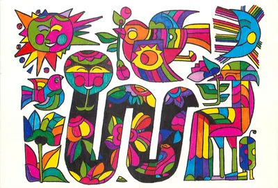 Feliz Aniversário — Ilustração colorida — Editor não visível
