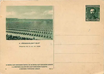 X. Všesokolský slet — Prague, 1938 — publisher not visible — Back