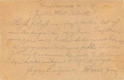 Touškov (Touškov) — postcard with text in Czech — publisher unknown — Back