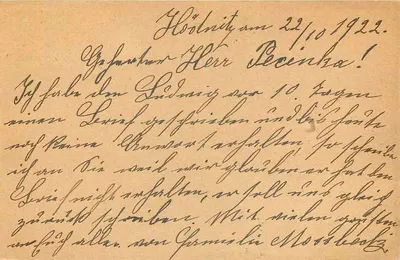 Hößnitz — mountain landscape — Czechoslovak Post, series number not visible — Back