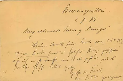 Barranquilla — Carta para Fritz Köhler — República da Colômbia — Verso