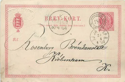 Carta postal dinamarquesa — Brev-kort — editor H. H. Rosenborg, n°10