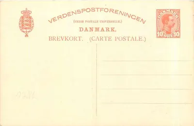 Carta postal em branco — União Postal Universal — Dinamarca