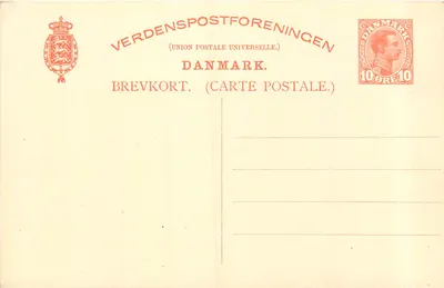 Carta postal universal — Dinamarca — editor Verdenspostforeningen, número de série não visível