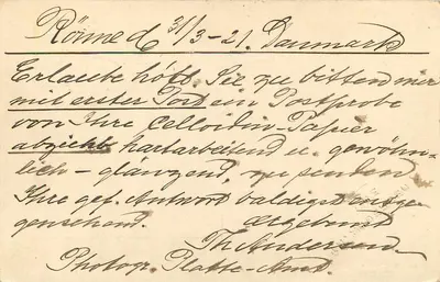 Rønne — Dinamarca — TH. Andersen — Verso