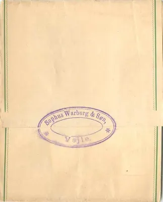 Carta postal comercial — editor Sophus Warburg & Søn, Vejle — selo 5 d'après 1906 — Verso