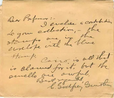Cairo - Envelope com selo postal egípcio — C. Sodper, Gourdan — Verso