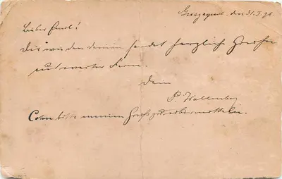 Postal Entera Estación Equador 1896 — Reverso