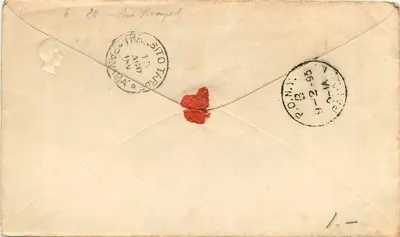 Karta pocztowa ekwadorska — znaczek 10 centavos 1883 — przeznaczona do New York — Rewers
