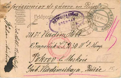O presidente do Conselho de Guerra na Rússia — Feldpostkarte da Primeira Guerra Mundial — editor não visível