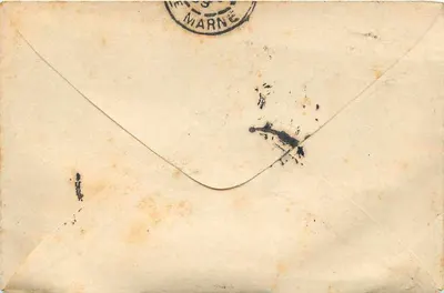 Carta postal para M. e Mme Paul Guittiere em Saint-Dizier — selo 5 centavos República Francesa — Verso
