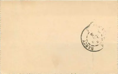 Nancy — Carta-lettre para Joseph Ménès — Editor: República Francesa, n° 017 — Verso