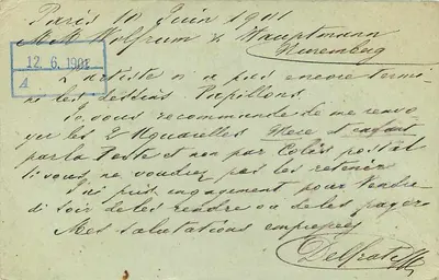 Paryż — karta pocztowa z adresem do Nuremberg — wydawca nieznany, nr 115 — Rewers